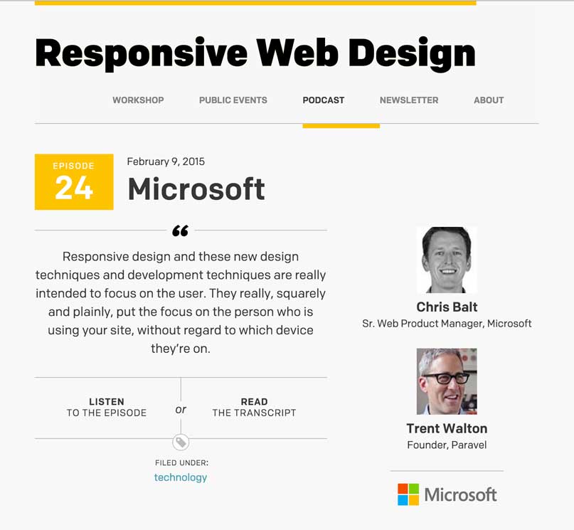 Responsive Web Design Podcast: Microsoft